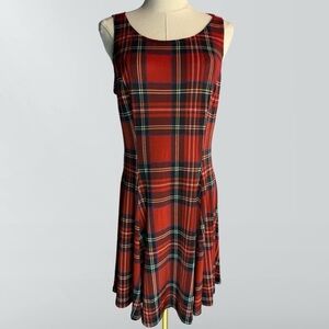 Red Plaid Skater Dress